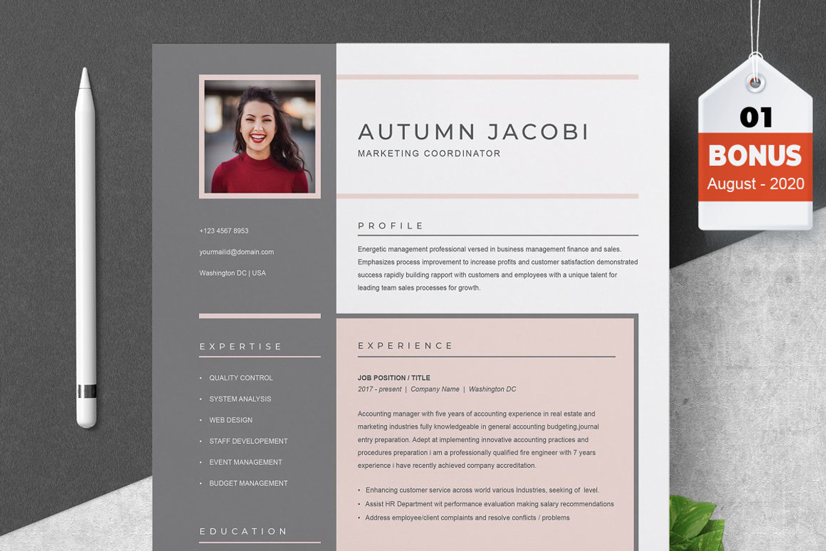 Resume/CV Bundle | 200+ for $29, a Resume Template by ResumeInventor (Photo 127 of 207)
