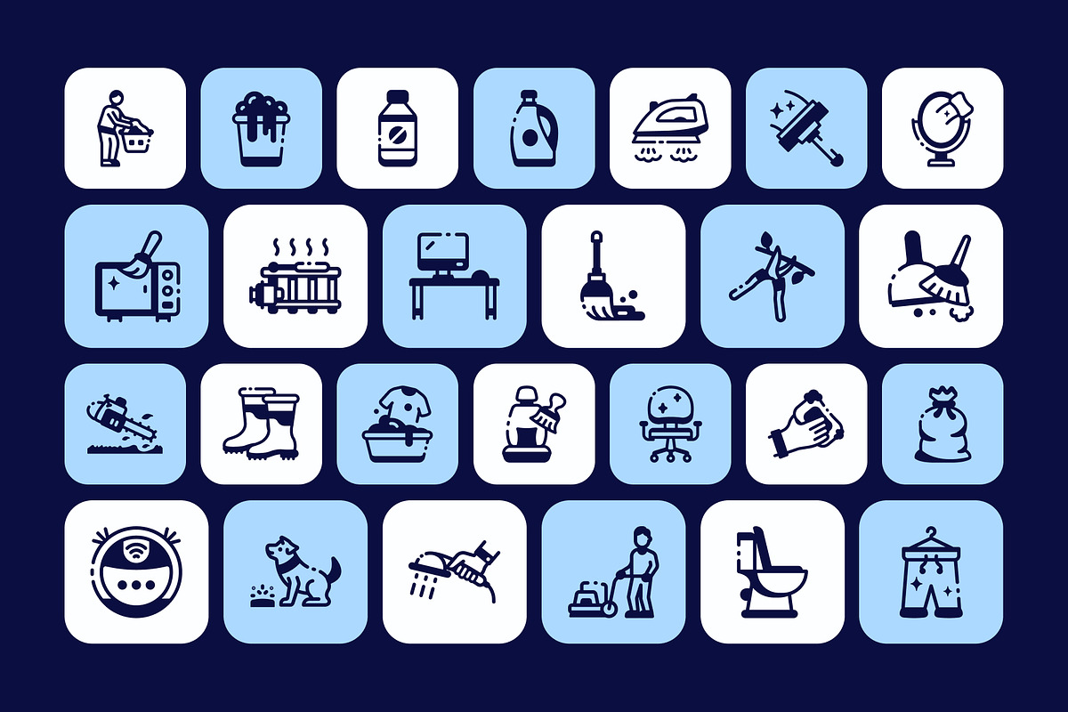 Chores Symbol Icon Set, a Solid Icon by Vectors Market (Photo 6 of 7)