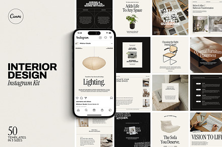 Interior Design Instagram Kit, a Social Media Template by Wildnun Studio