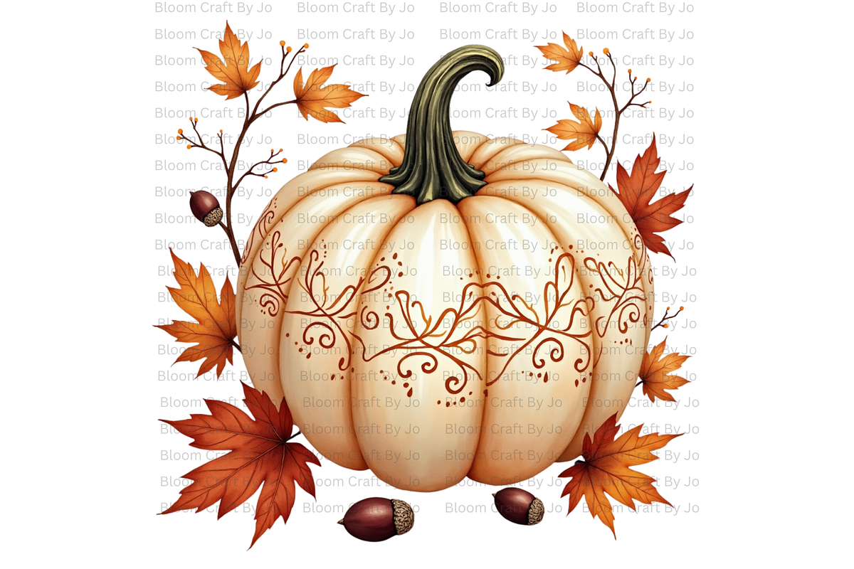 Pumpkins with Ornate Carvings, a Decorative Illustration by Bloom Craft Creations (Photo 7 of 14)