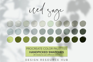 Procreate Color Palette Iced Sage