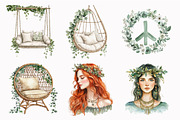 Watercolor Sage Green Boho Life Clip, an Illustration by Design Market (Thumbnail 4 of 4)