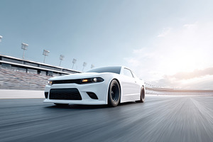 Modern race car on racetrack, a Sports & Recreation Photo by AlyaAnd