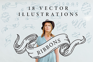 Etched Ribbons Vector Set