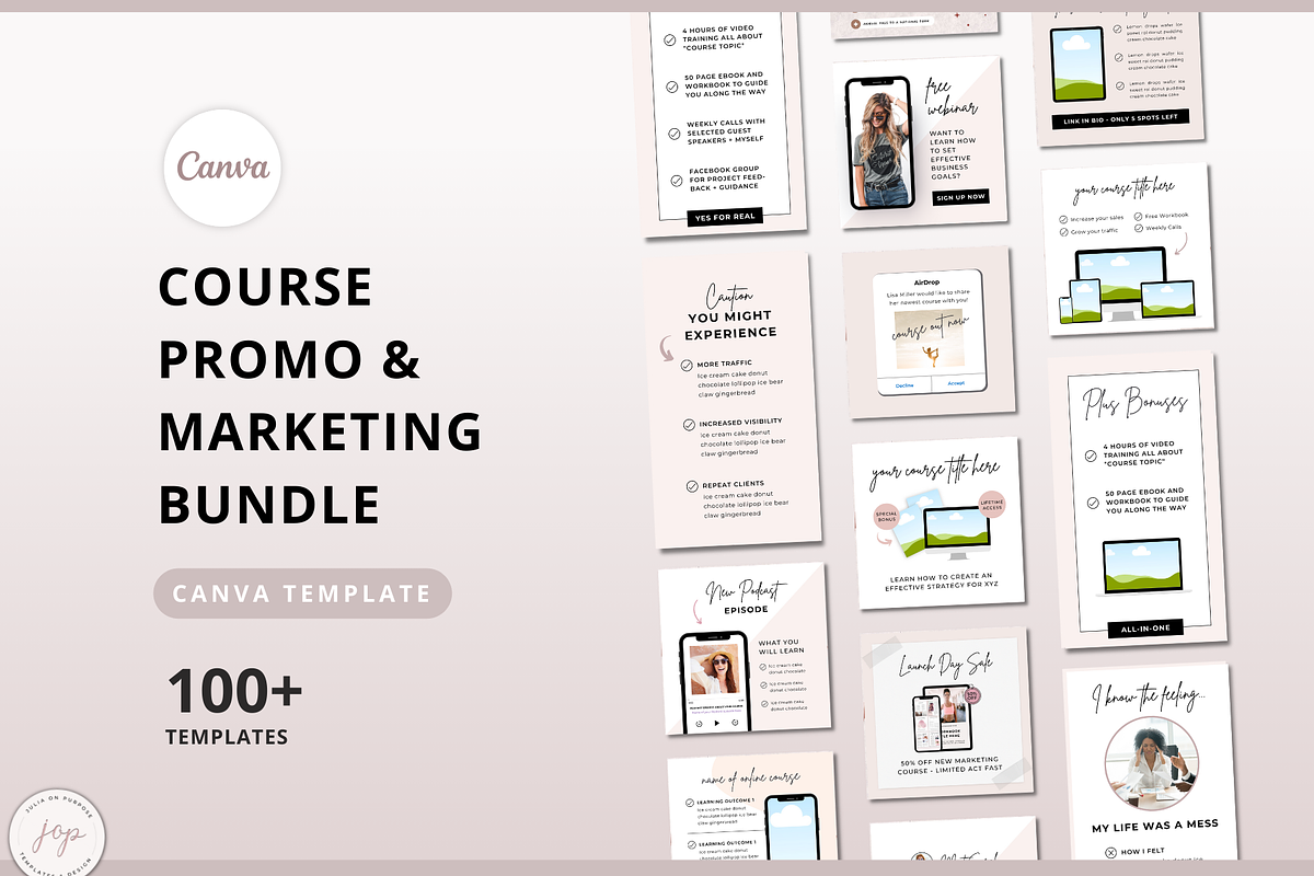Course Creator Canva Template Bundle, a Presentation Template by Julia On Purpose (Photo 6 of 10)
