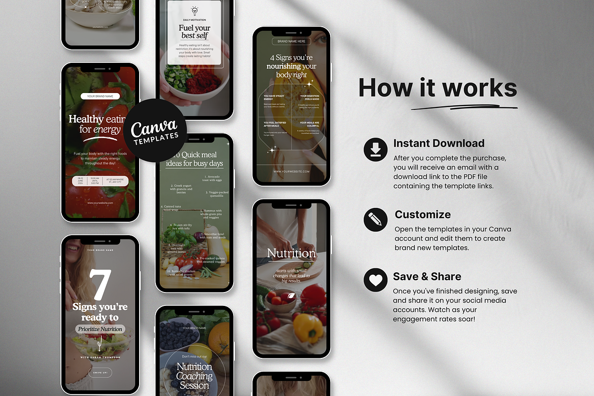 100 Nutrition Coach Instagram Reels, a Social Media Template by DigiPax (Photo 7 of 10)