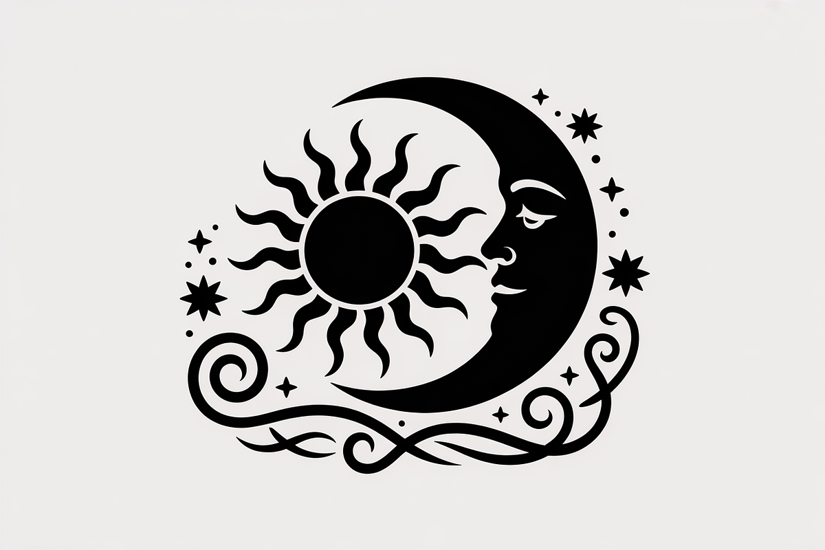 sun and moon surrounded by flowing, an Illustration by Amazin_art (Photo 21 of 25)