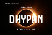 Dhypan a Futuristic Font, a Sans Serif Font by Bayuktx (Thumbnail 1 of 8)