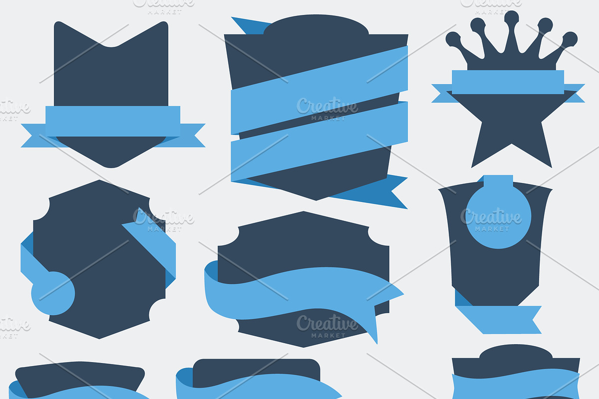30+ Flat Badges, labels and banners, a Templates & Theme by Nerokanji_Designs (Photo 4 of 5)