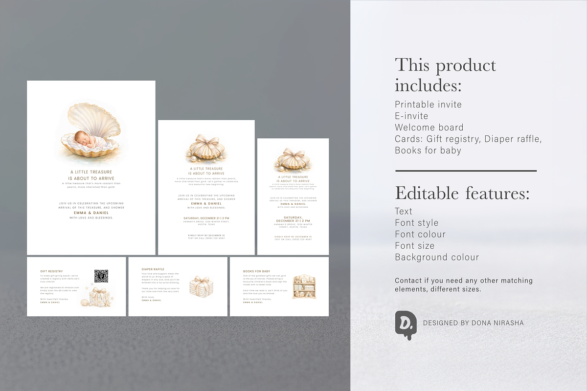 Baby Shower Template Bundle - 42, a Marketing Template by BloomToLife By Dona (Photo 1 of 11)