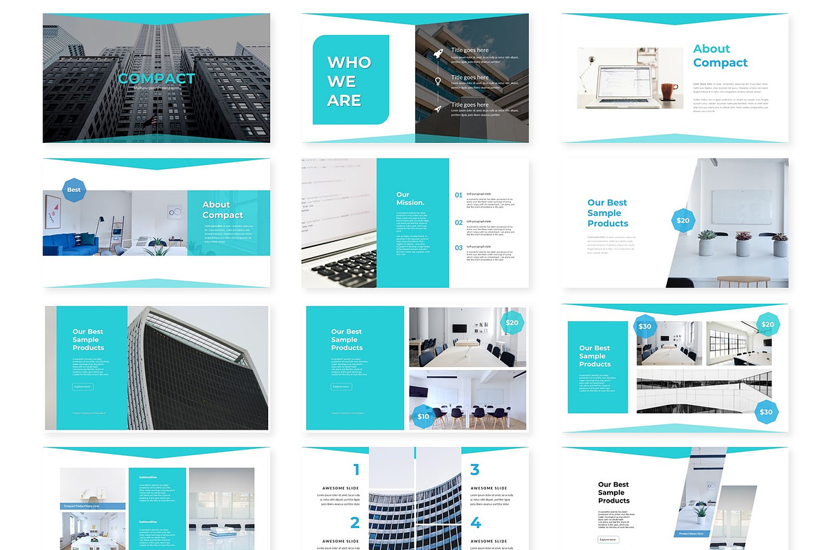 Compact - Powerpoint Template, a Presentation Template by AQR Studio