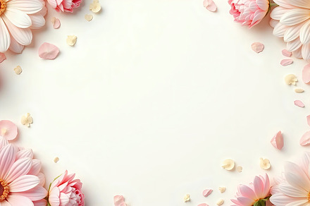 Pastel Floral Composition With Blank, a Photo by LOGOCREATIVE