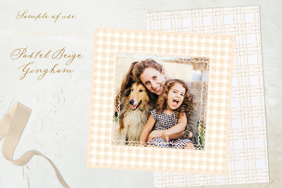 Gingham Pastel Lilac Pattern Frames, a Graphic by LABFcreations (Photo 2 of 4)