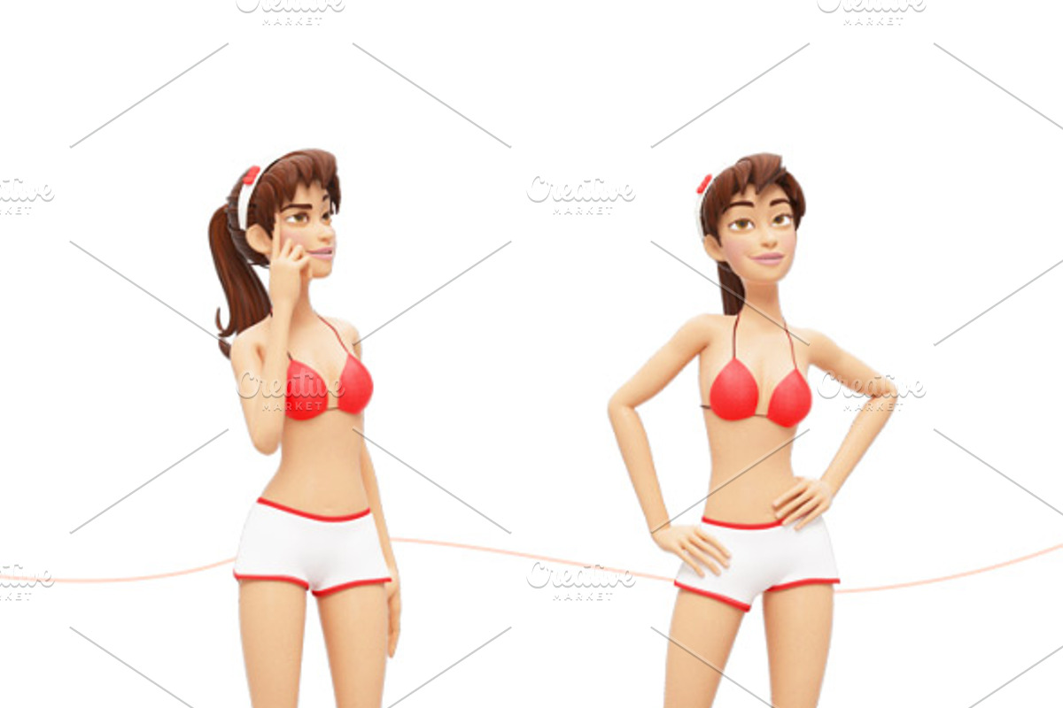 Jenny Swimsuit Character Promo Kit, a Person Illustration by Oleg Ribar (Photo 9 of 27)