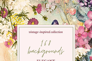 Floral Distressed Backgrounds, a Decorative Illustration by pictures for you