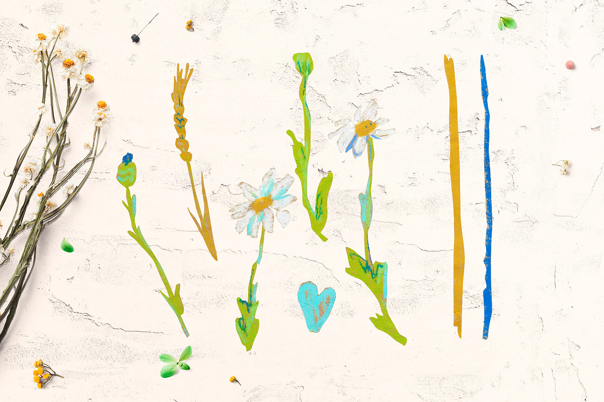Crayon Wildflowers & Grasses Clipart, a Healthcare Illustration by Lucyinyourheart (Photo 3 of 5)