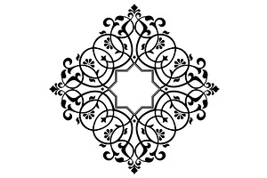 Black vector pattern on a white, a Decorative Illustration by RODINA