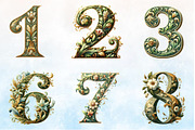Watercolor Green & Gold Alphabet Cl, a Seasonal Illustration by Rose Art (Thumbnail 3 of 5)