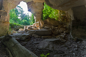 Old quarry france containing quarry, limestone, and castle