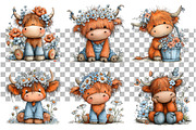 Whimsical Highland Cow Clipart, a Seasonal Illustration by Daily.Designs (Thumbnail 3 of 3)