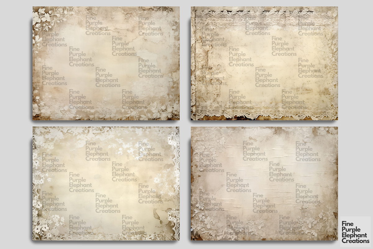 Old Tattered White Lace Junk Journal, a Background Graphic by Fine Purple Elephant (Photo 3 of 4)