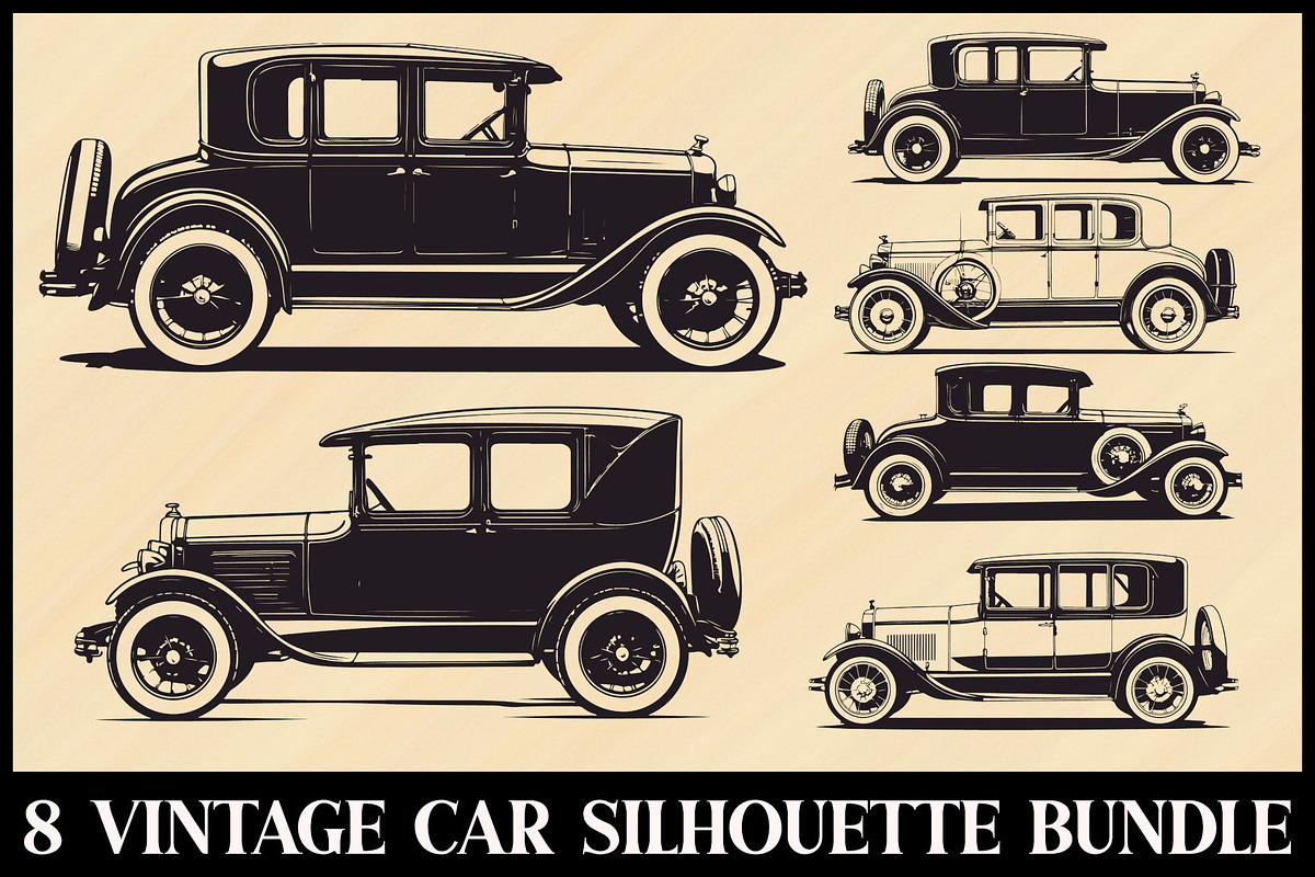 Classic Vintage Car Bundle Set, an Illustration by BIPLOB EXPERT (Photo 1 of 9)