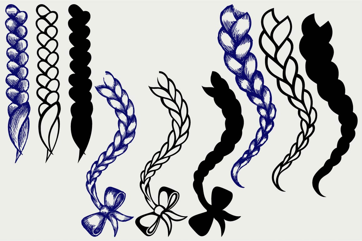 Women braid SVG, an Outline Icon by LineworkStock