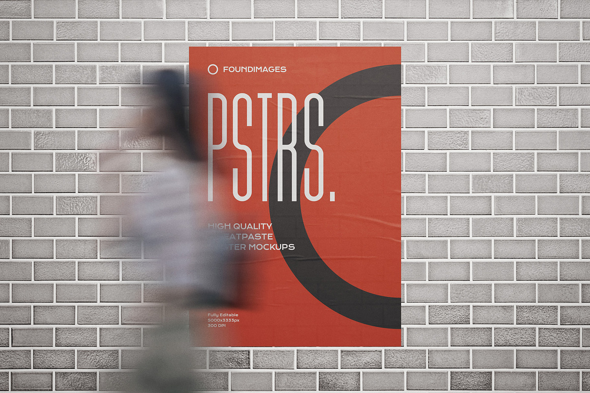 50 poster mockup bundle glued paper, an Advertising Mockup by FoundImages (Photo 31 of 55)