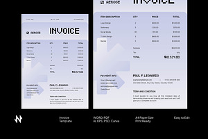 Simple Gradient Invoice, a Stationery Template by Neermana