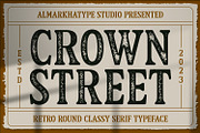 Crown Street – Military Stencil, a Serif Font by Almarkhatype (Thumbnail 1 of 11)