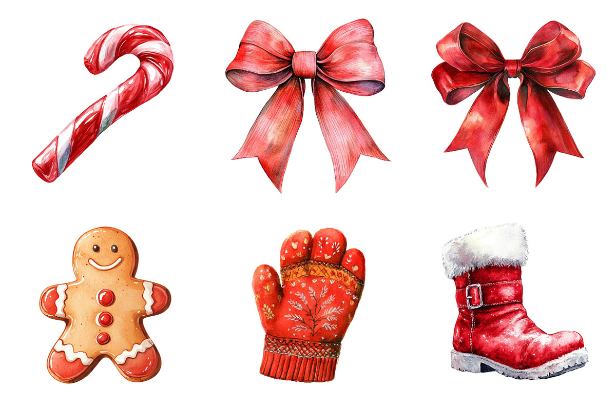 Chic Neon Red Christmas Clipart, a Graphic by CitraGraphics (Photo 3 of 4)