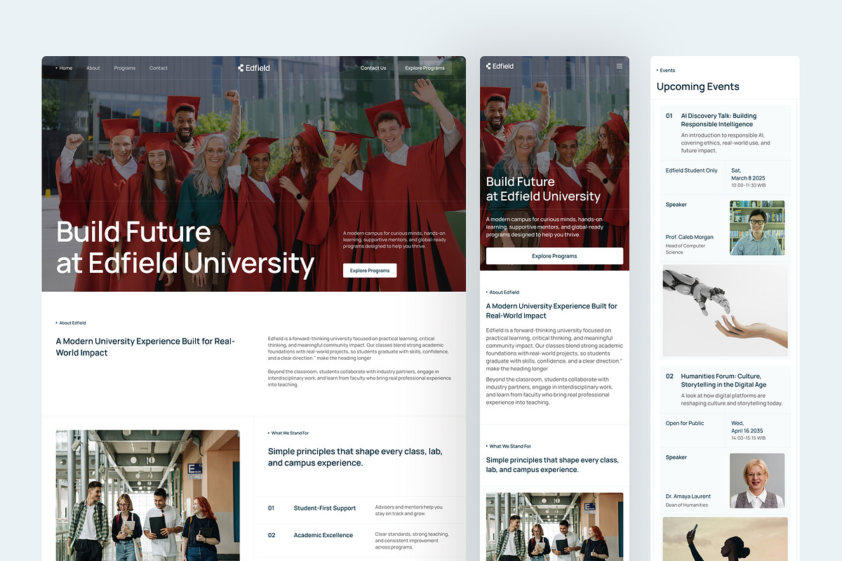 University Website UI Figma Template, an UI Kit Template by peterdraw (Photo 7 of 7)