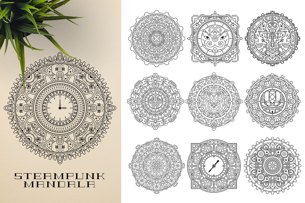 300 Vector Mandala Ornaments, a Decorative Illustration by pixaroma (Photo 22 of 49)