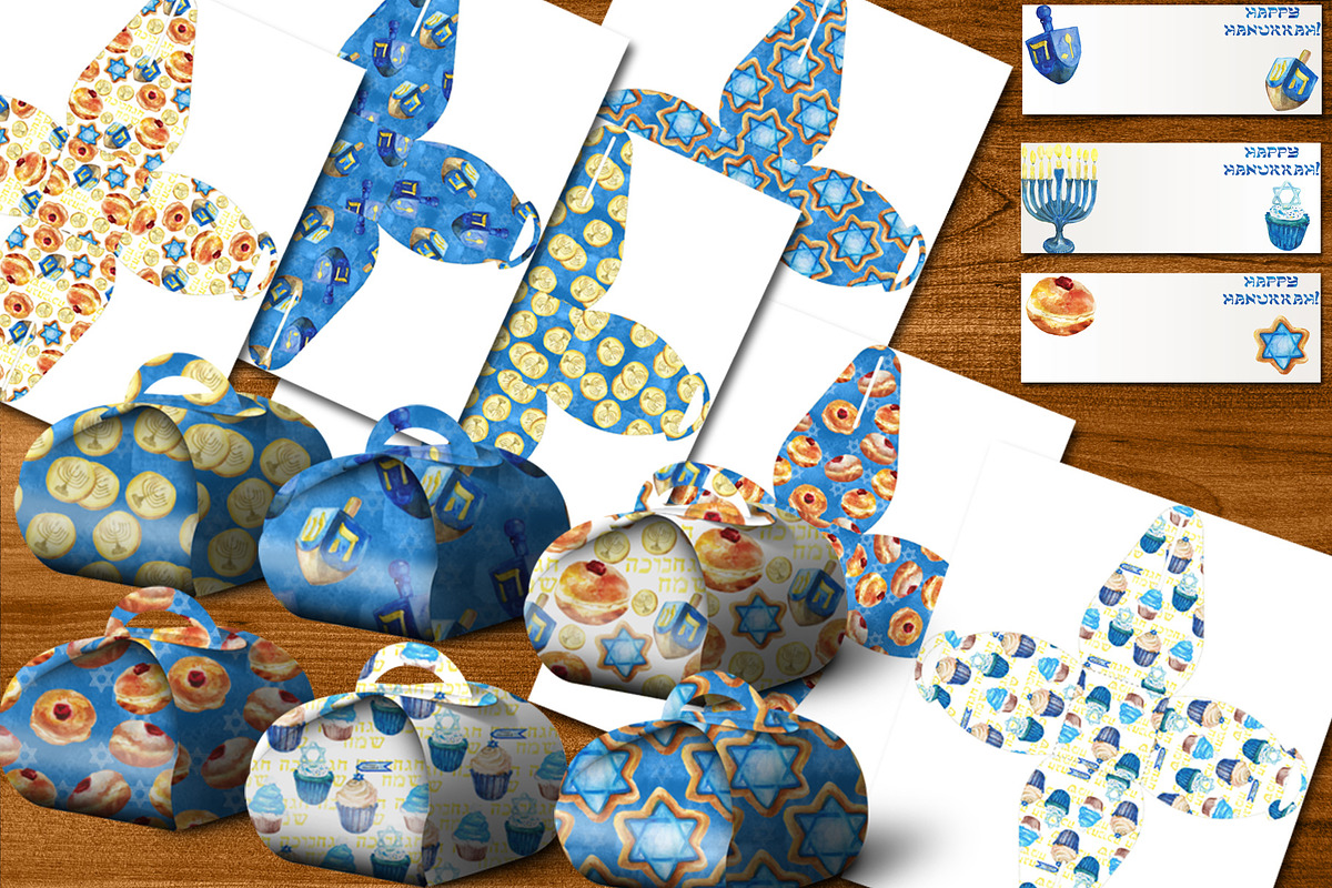 Happy Hanukkah watercolor set, an Illustration by DollyPotterson (Photo 7 of 7)