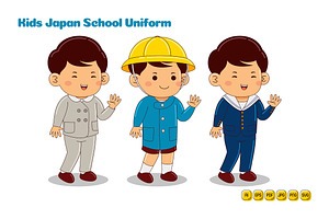 Kids Japan School Uniform Vector #11, a Person Illustration by MEDZ