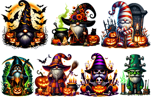 Halloween Gnomes Illustration