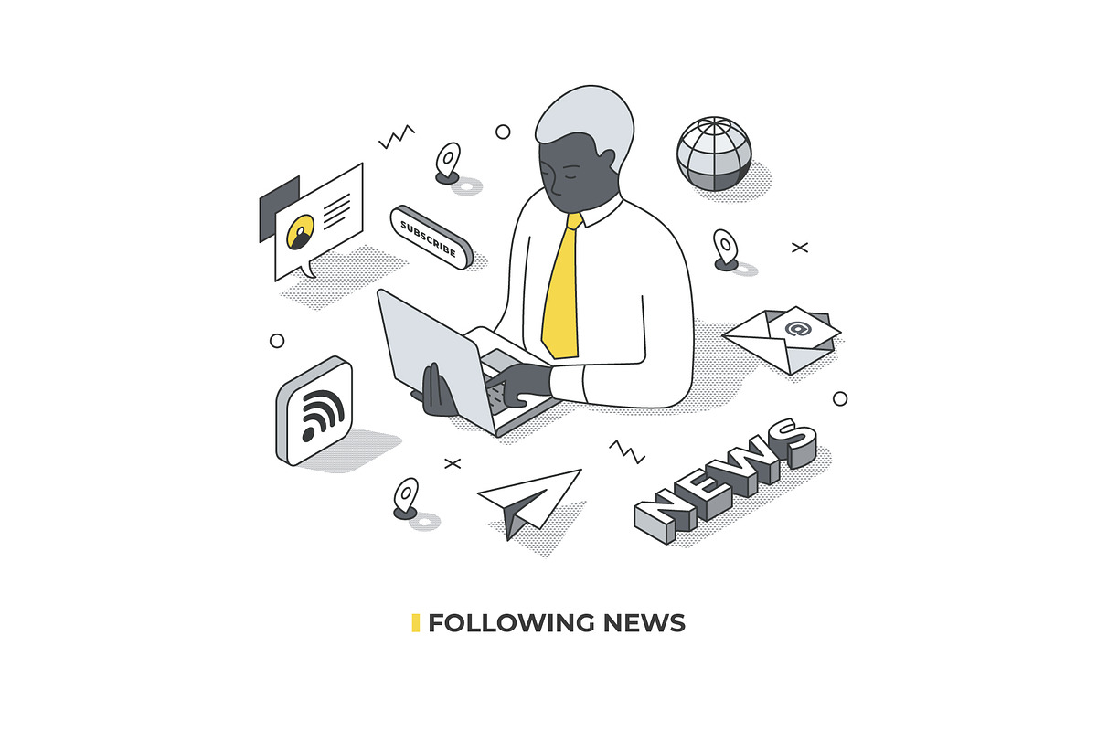 Isometric Lines Illustrations Set, a Person Illustration by Rassko (Photo 2 of 12)