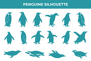 Penguin Silhouette Vector Art, an Animal Illustration by nandinigraphics (Thumbnail 2 of 4)