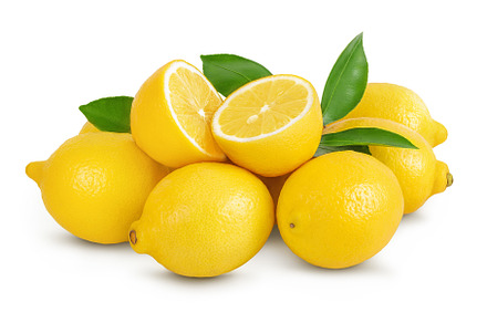 Ripe lemon with half isolated on, a Food & Drink Photo by NataPhoto