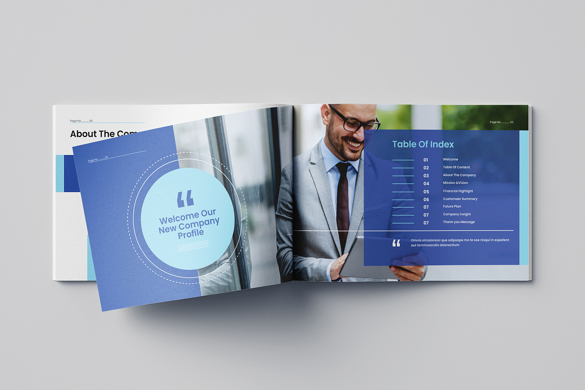 Company Profile Landscape Layout, a Brochure Template by Pixelpick