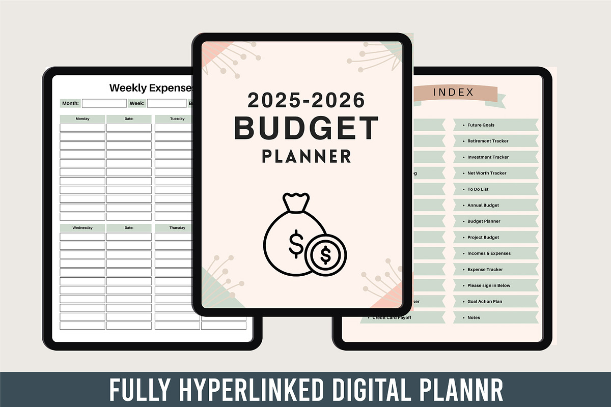 Digital 2025-2026 Budget Planner, a Print Template by Designmela01 (Photo 3 of 6)
