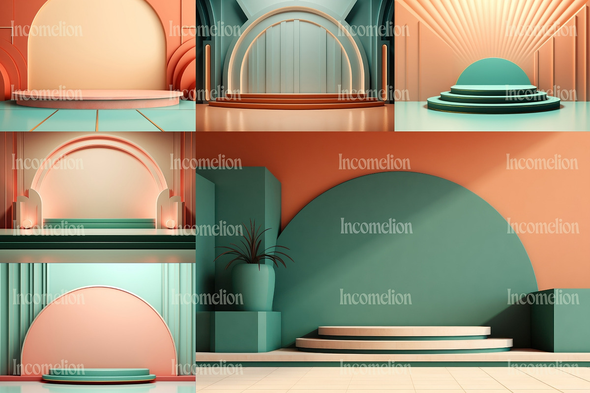 20 Art Deco Podium Backgrounds, a Background Graphic by Incomelion (Photo 3 of 6)