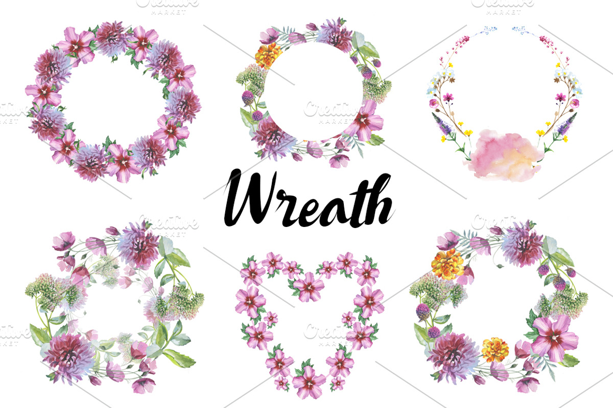Wild Flowers watercolor PNG set, a Decorative Illustration by WatercolorPNG.com (Photo 4 of 13)