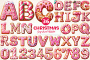 Pink Christmas Gingerbread Alphabet, an Illustration by CreationArt (Thumbnail 1 of 7)