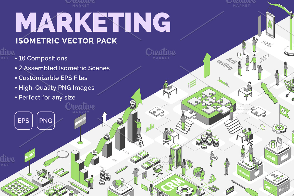 Growth Marketing  3d Isometric View, an Object Graphic by 35lab (Photo 1 of 6)