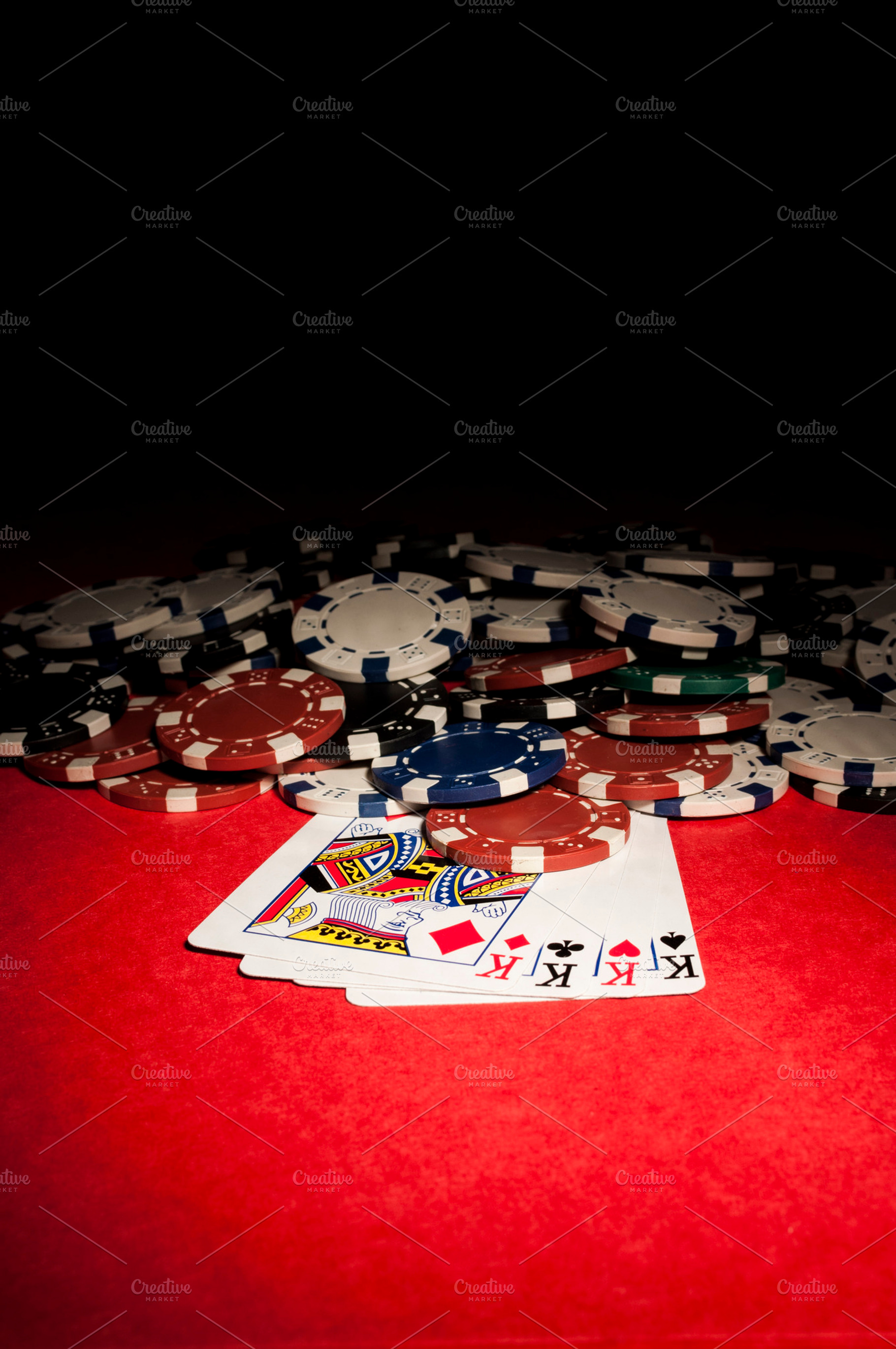 Coins And Cards On Light