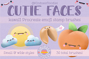 Cutie Faces Procreate Stamp Brushes, a Brush Add-On by KindnessDoodles (Thumbnail 1 of 5)