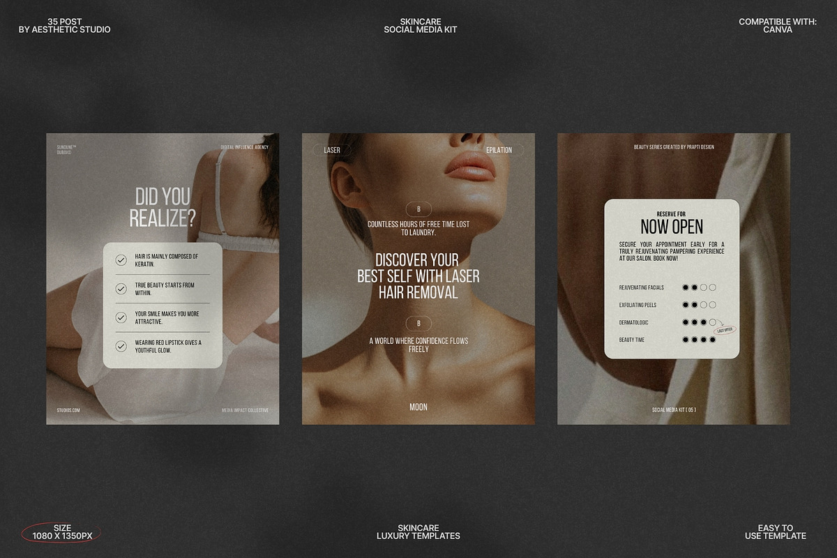 Skincare Post Templates in Canva preview 8