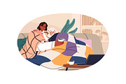 People freezing at home set, a Person Illustration by PaperTrident (Thumbnail 6 of 7)