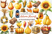Watercolor Autumn  Harvest, an Illustration by Designworld (Thumbnail 1 of 6)